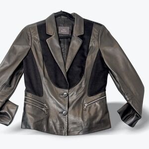 Kushi Lamb Leather Cashmere Jacket Quiet Luxury Designer Blazer Made in Turkey S